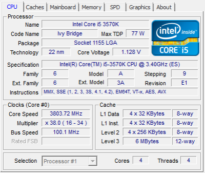 Core i5-3570K LGA1155, 3.4GHz, Box (BX80637I53570K) 