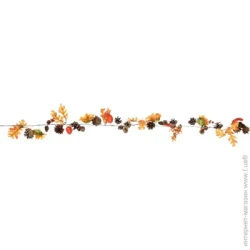 Гірлянда-розтяжка осіння із соняшниками і шишками поліестер помаранчевий 100 см