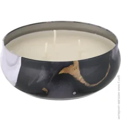 Свеча в металлической банке Марбл черная 13,4x5 см