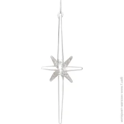 Подвеска стеклянная звезда вифлеемская 16 см прозрачный