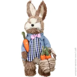 Декорация пасхальная кролик садовый 19х18х34 см в ассортименте