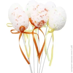 Декорація Яйця на паличці 19 см 6 шт