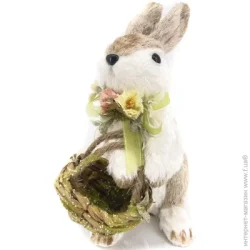 Декорація великодні зайчики з кошиком 20х31 см (F1831544)