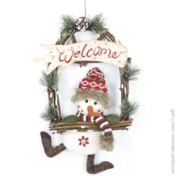 Декорація новорічна сніговик у віконці 25х53 см (NC18-1111)