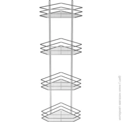 Полиця для ванної кімнати Полка кутова 25 см 4-ярусна хром (ПВ-25432)