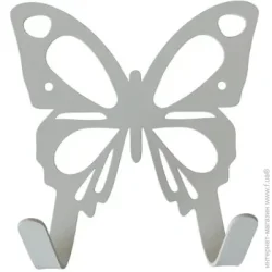 Вішалка декоративна Метелик на 2 гачка білий