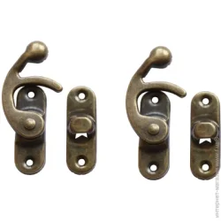 Замок декоративний стара латунь 30х35 мм 2 шт.