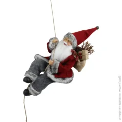 Фигурка под елку Декоративная фигура Дед Мороз лесной на веревке 30 см