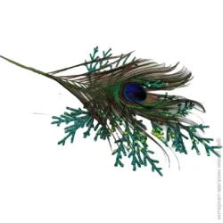 Декорация ветвь с перьями павлина 35 см EYJY-MB-02