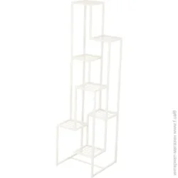 Подставка для цветов Подставка для цветов ступенчатая (белая) 38,5х38,5x140 см