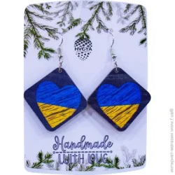 Сережки Серце України 3,9x3,9 см S-2222
