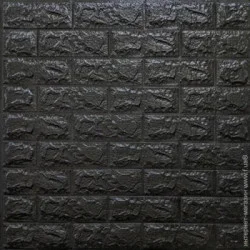 3D-панель с ПВХ самоклеющаяся кирпич черная 700х770х3 мм