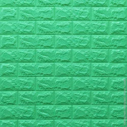 3D-панель с ПВХ самоклеющаяся кирпич мятная 700х770х3 мм
