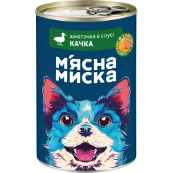Консерви  Корм вологий для собак М'ясна миска Шматочки в соусі з качкою та овочами 415 г