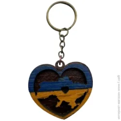 Брелок для рюкзаків Серце з карткою України 5