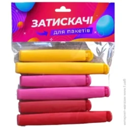 Кліпса Затискач для пакетів 6 шт. мульти
