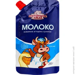 Сгущенное молоко Молоко сгущенное Полтавський смак 8,5% жирности с сахаром 290 г