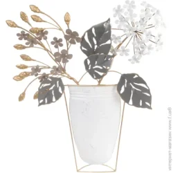 Картина Декор настінний Bouquet 57x49,5 см сірий із золотим