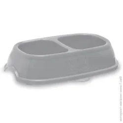 Миска двойная Break 13, подвійна сірий/чорний, 2х200 мл