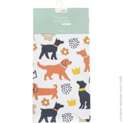 Полотенце для кухни  Полотенце кухонное Dogs 40x60 см белый с рисунком