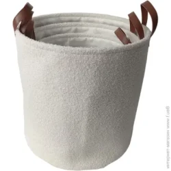 Кошик Fluffy круглий з ручками M 34x34 см білий