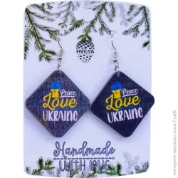 Сережки Love Ukraine 3,9x3,9 см S-2228