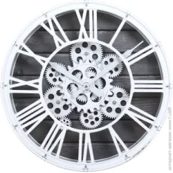 Часы настенные классические  Часы настенные Roma Geras 38,5x38,5x7,5 см античный белый — механизм кварцевый (электронный) — питание батарейки