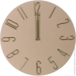 Часы настенные классические  Часы настенные Timber Time 30 см белый с золотом — механизм кварцевый (электронный) — питание батарейки