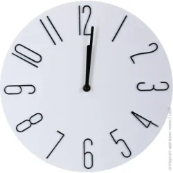 Годинник настінний класичні  Годинник настінний Timber Time 30 см білий з чорним — механізм кварцовий (електронний) — живлення батарейки