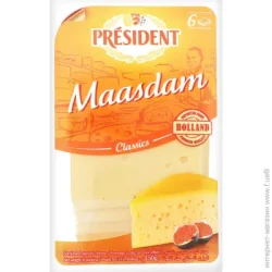Сыр TM President твердый Мааздам 45% 150 г слайс