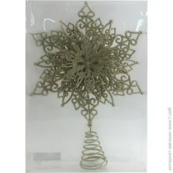 Верхушка для елки Снежинка YE25B350-105 матовая d280 мм золотой