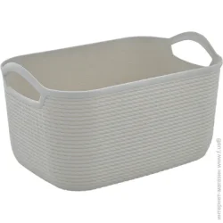 Кошик Алеана Корзинка з ручками пластикова Джут S какао 250x170x135 мм