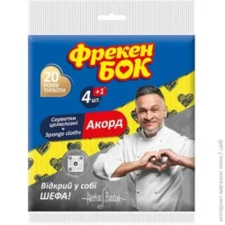 Фрекен Бок Набор салфеток универсальные Аккорд 15,7х16 см см 5 шт./уп. / желтый / красный / синий