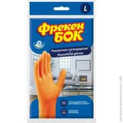 Фрекен Бок Рукавички господарські латексні суперкрепкие р. L 1 пара/уп. помаранчеві