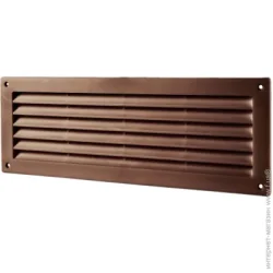 Вентиляционная решетка Домовент Решетка ДВ 350 пластик коричневый