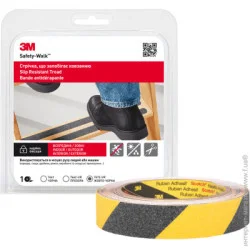Клейкая лента 3M Лента против скольжения Safety Walk 7672-UR желто-черная 25 мм 5 м
