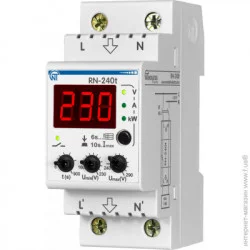 Реле напруги Новатек-Електро РН-240Т на DIN-рейку, багатофункціональне (NTRN240T2)