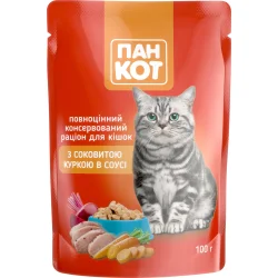 Корм для котів із соковитою куркою у соусі
