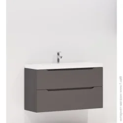 Тумба з раковиною Сансервис Тумба підвісна "Севілья-100" з умивальником "SAVA-100" сіра