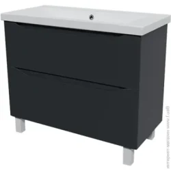 Тумба с раковиной Сансервис Тумба на ножках "Севилья-80" с умывальником"SAVA-80" серая