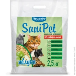 Природа Наповнювач для котячого туалету SANI PET унивирсальний 2,5 кг яблуко