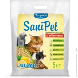 Природа Наполнитель для кошачьего туалета Sani Pet, древесный, лимон, 5 кг