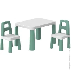 Стол со стулом Технок Детский стол с двумя стульями 0440 белый/ментоловый