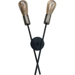 Геотон Бра VIOLA-2 2x40 Вт E27 чорний 49688