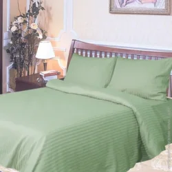 Ярослав Простынь на резинке сатин страйп 140x200 см оливковый