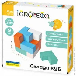 Лабиринт Игротеко Конструктор-балансир-головоломка "Составь куб" 900170 дерево