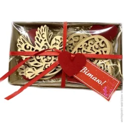 Цветной картон Аплі-Краплі Декор из фанеры ко дню Святого Валентина 10 шт.