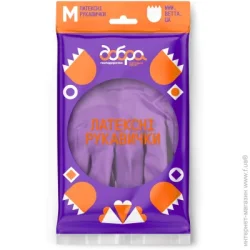 Добра Господарочка Рукавички латексні міцні 1 пар/уп. фіолетові