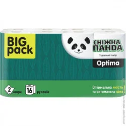 Туалетная бумага Сніжна Панда Optima двухслойная 16 шт (4820183970909)