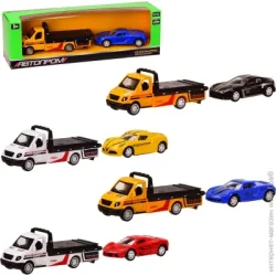 Автопром Машина метал Евакуатор + машинка, 1:50, 4 види (7411)